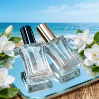Flacon de parfum de luxe pour homme en gros, 80 ml, personnalisé, rectangulaire, en verre mat, rechargeable avec bouteille à bille cylindrique, 100 pièces