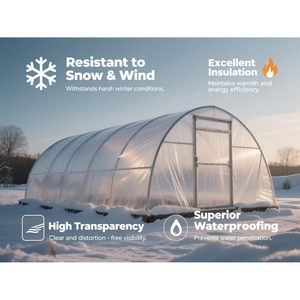 Greenhouse Plastic Sheeting 6.56.5 Ft Clear Polyethylene <b>Film</b> Heavy Duty Weather Resistant Waterproof Cover - Product Image 2