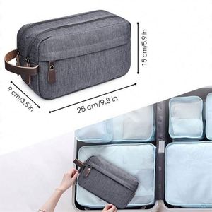 Sac de toilette pour homme en nylon imperméable, double couche, en tissu Oxford, très vendu, pour le maquillage et les cosmétiques, portable pour les voyages - Product Image 2