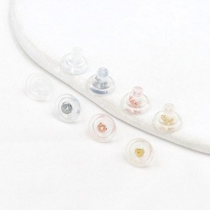 Pendientes de Silicona Transparentes con Baño de Oro de 18K, Pendientes de Mariposa Suaves, Pendientes DIY, Accesorios para Pendientes Semiterminados, A48 - Product Image 1