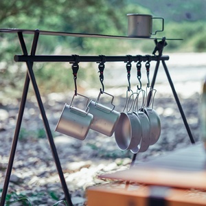 Phụ kiện cắm trại Chảo rán chống dính titan có tay cầm gấp được Chảo Cắm Trại Dã ngoại vỉ nướng Bộ đồ ăn bát đĩ<span class=keywords><strong>a</strong></span> - Product Image 3