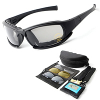 Lunettes Tactiques de Tir Unisexe avec 3 Verres Interchangeables, Protection UV400 pour Activités Extérieures et Airsoft