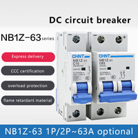 Disjoncteur miniature Chint série NB1Z-63 DC 1P Courant C1A-63A Interrupteur à air Capacité de coupure 6kA Tension AC230/400V DC220V