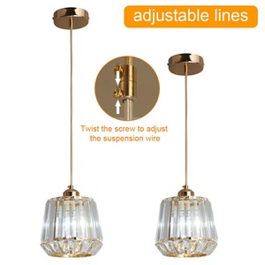 Lámpara Colgante Individual Creativa de Cristal Dorado Redondeado, Lámpara de Techo para Sala de Estar o Comedor, Escaleras - Product Image 4