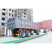 Semi-remorque à benne basculante en acier, fournie par une usine chinoise, avec timon et plateau tournant, capacité de charge utile de plus de 30 000 kg