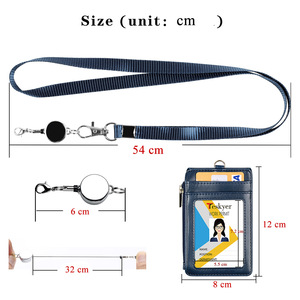 Large Capacity <strong>Card</strong> <strong>Case</strong> High Color Id <strong>Card</strong> Holder Zipper Cover Head Pu <strong>Card</strong> <strong>Case</strong> With Lanyard Reel Retractable - Product Image 3