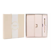 Carnet personnalisé en cuir PU pour filles, journal mignon rose et bleu A5, agenda 2025, carnet rechargeable, ensemble cadeau avec stylo