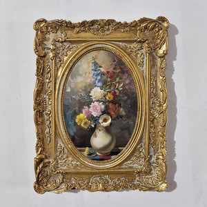 Cổ Đơn Giản Vàng Hình Bầu Dục <span class=keywords><strong>Baroque</strong></span> Hình Ảnh Khung Gỗ Và Kim Loại Khung Ảnh Cho Trang Trí Nội Thất Và Quà Tặng Được Làm Với Nhựa Thủy Tinh - Product Image 4