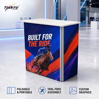 TIANYU Station de Marketing Mobile Intérieure Pliable en Aluminium avec Comptoir et Rangement Intégré pour la Vente au Détail Personnalisée