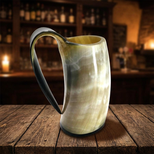 Handmade Ox Buffalo Horn Mug Natural Shape Waterproof Dishwasher <b>Safe</b> Modern <b>Antique</b> Design Environment Friendly Beer - Product Image 1