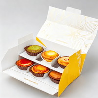 Boîte à tartelettes aux œufs jetable en papier alimentaire personnalisée, pour pâtisserie portugaise Sweet Pastel De Nata, emballage à emporter