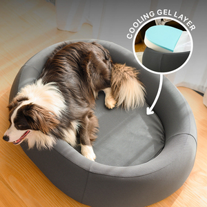Modernes luxuriöses ovales Hunde bett aus ortho pä dischem Schaum mit wasch barer, widerstands fähiger Abdeckung Hersteller Direkt verkauf Solid Pattern <span class=keywords><strong>Cartoon</strong></span> Style - Product Image 4