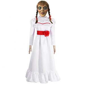 Ecowalson Halloween Fille Halloween Robe Poupée Annabelle <span class=keywords><strong>Cosplay</strong></span> Costume pour Femmes Enfants Adulte Halloween Costume Horreur - Product Image 1