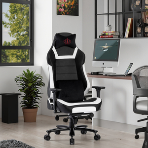 VANBOW <span class=keywords><strong>XXL</strong></span> <span class=keywords><strong>Chaise</strong></span> de jeu ergonomique <span class=keywords><strong>Chaise</strong></span> pivotante haut de gamme Fonction de massage Siège à bascule en mousse à mémoire de forme Grande taille Cuir synthétique <span class=keywords><strong>XXL</strong></span> - Product Image 1