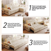 2025 Neues Teleskop bett Dual Use Kleines Haus French Cream Style Wohnzimmer Aufbewahrung Stoff Sofa