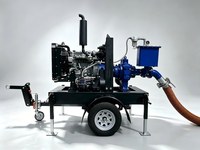 Pompa Dewatering Diesel Self-Priming GXS 14x14 Inch dengan Trailer Roda Dua untuk Pengendalian Banjir Pertambangan