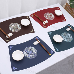 Set de table en forme d'éventail Shoho 50x30cm, style chinois, résistant à l'huile, pour la salle à manger à la maison - Product Image 1