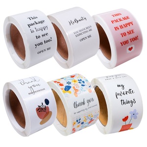 Adesivos de Selagem Retangulares Brancos Simples para Caixas de Presente, 100 Folhas por Rolo, à Prova d'Água, Papel Glossy - Product Image 1