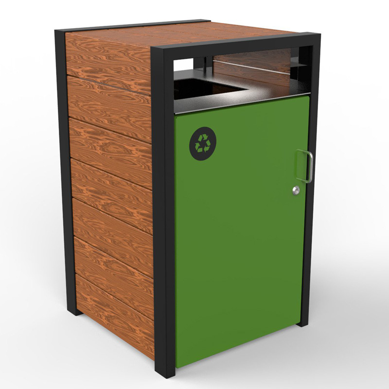 High Quality Commercial 120L Litter Receptacle Outdoor Timber Waste Bin Public Garden Park Wooden Dust Bin