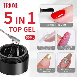 Offre Spéciale – Gel de finition 5-en-1 sans résidu 30g, Gel de moulage 3D, Colle de renforcement pour extension d'ongles, Gel de finition transparent pour poudre chromée, Usage professionnel en salon - Product Image 1