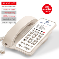 Téléphone fixe analogique filaire de chambre à coucher de base de qualité de chambre à coucher 5 étoiles avec multifonction pour hôtel FICAN905