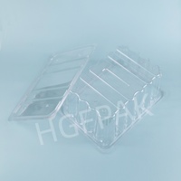 Boîte à burger jetable transparente en PET/RPET de 160 oz avec couvercle séparé, conteneur alimentaire en plastique transparent pour boulangerie, gâteau roulé, pain et gâteaux