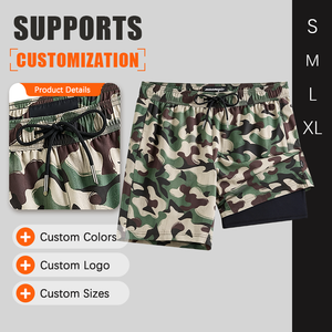 <span class=keywords><strong>Short</strong></span> <span class=keywords><strong>de</strong></span> <span class=keywords><strong>bain</strong></span> camouflage 2-en-1 à séchage rapide pour <span class=keywords><strong>homme</strong></span> avec cordon <span class=keywords><strong>de</strong></span> serrage, double couche - Product Image 1