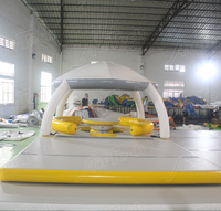 Plateforme flottante gonflable commerciale personnalisée, tente île, canapé, bâche en PVC 0,9 mm, capacité 500 kg, utilisation extérieure, aquatique
