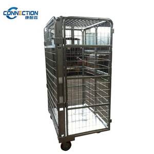 Warehouse Steel <strong>Trolley</strong> Cart Nest <strong>Away</strong> <strong>Folding</strong> Shelf Truck Mesh Storage Logistics Vehicles - Product Image 2