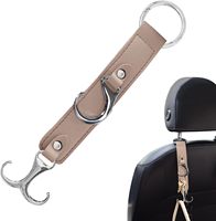 2 crochets en cuir pour voiture, à fixer sur l'appuie-tête du siège arrière, pour sacs, porte-clés, poussettes et articles divers