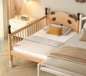 Culla Convertibile in Legno di Faggio, <span class=keywords><strong>Lettino</strong></span> per Bambini Estensibile, Culla Componibile Accanto al Letto, Culla Piatta Piccola per Bambini e Bambine, Culla in Legno Massello - Product Image 4