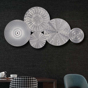 Decorazione murale fiore nordico specchio camera da letto <span class=keywords><strong>soggiorno</strong></span> in metallo accenti moderni argento arte di lusso decorazione decorativa della <span class=keywords><strong>parete</strong></span> della casa - Product Image 2