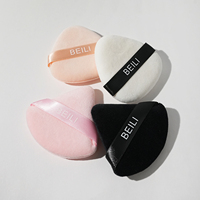 Éponge de maquillage en coton pur, logo personnalisé, écologique, sans latex, douce, triangle, goutte d'eau, mini poudre, marque privée