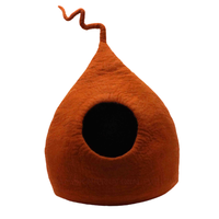 Handgefertigtes Umweltfreundliches Orange Merino-Woll-Haustierkäfig Bio-Kleintier-Nest Abnehmbar & Waschbar Katzen- und Hundekäfig für Kleintiere