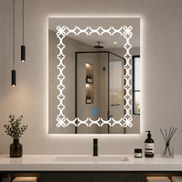 Panneaux muraux de miroir de gym rectangulaires modernes sans cadre - Cadre en aluminium argenté pour la maison, l'hôtel, la cuisine et le salon