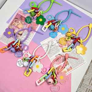 Hot Selling Sunflower Keychain New Creative Acrylic Chain Bell Keychain Bag Backpack Charm Pendant <b>Keyring</b> Gifts - Product Image 2