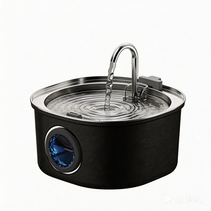 Fontaine à eau automatique pour animaux de compagnie en acier inoxydable 3,2 L, circulation automatique, ronde, pour chiens et chats - Product Image 3