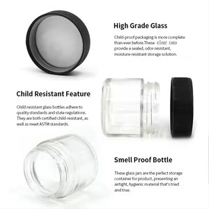 Custom 3.5g 1oz 2oz 3oz 4oz Smellproof Glass <b>Jars</b> for Flowers Edibles Pre Glass Rolls Candy Dispensary Smoke Shop Cultivators - Product Image 1
