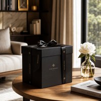 Boîtes à rabat personnalisées de luxe avec logo, en tailles variées, idéales pour le vin, les articles de première nécessité et les produits cosmétiques