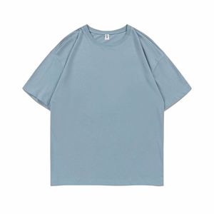 Design Custom Summer Short Sleeve <b>T</b>-shirt Pure Cotton Men's Loose Top Round Neck Solid Color <b>T</b>-shirt - Product Image 3