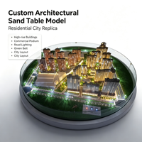 Maquette de table de sable personnalisée pour l'affichage d'un modèle architectural résidentiel urbain