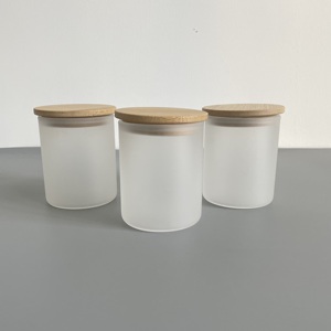Entrepôt américain, livraison gratuite, porte-bougie en verre transparent de 9 oz avec couvercle, transfert par sublimation blanc, décoration de la maison pour la Saint-Valentin - Product Image 3