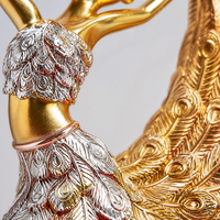 Élégante figurine en résine Danseuse Païquée, sculpture de plumes dorées et argentées, statue de luxe moderne, décoration de table pour la maison et le bureau, cadeau
