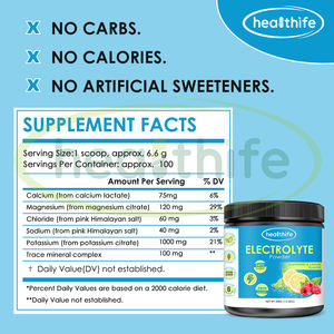 Mélange <span class=keywords><strong>de</strong></span> boisson hydratante Healthife, complément alimentaire, poudre d'électrolytes pour l'hydratation, céto - Product Image 2