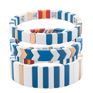 Cenda Đầy Màu Sắc Men Vòng Đeo Tay Cho Phụ Nữ Gạch Hạt Vòng Đeo Tay Bộ Sưu Tập <span class=keywords><strong>DIY</strong></span> Handmade Vòng Đeo Tay Thiết Lập - Product Image 5