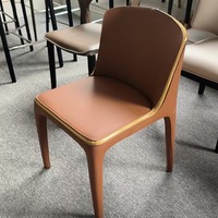 Chaise de salle à manger en métal minimaliste moderne haut de gamme pour hôtel, restaurant et salon
