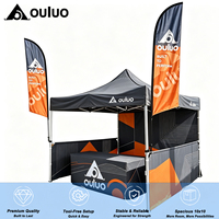 Tente de salon professionnelle avec logo personnalisé, cadre en aluminium 10x10 pieds, simple couche, Oxford 420D imperméable, carrée, pour présentoirs de foire commerciale