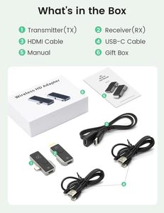 ประเภท C ถึง HDMI เครื่องส่งสัญญาณไร้สายและตัวรับสัญญาณ P ถึง P อะแดปเตอร์ไร้สาย HD จอแสดงผลไร้สาย <span class=keywords><strong>Mirascreen</strong></span> 1080P 5G ตัวรับสัญญาณ wifi - Product Image 5