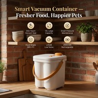 Conteneur Alimentaire Intelligent et Robuste pour Animaux de Compagnie 13L, Scellage à Touche Unique -20kPa Pression Automatique 45dB Silencieux 2600mAh ABS+PC de Qualité Alimentaire