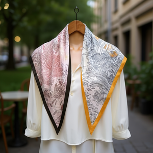 Sciarpa triangolare Ziinio 135x60 cm, foulard stampato per donna, accessorio di moda multifunzionale per tutte le stagioni - Product Image 2